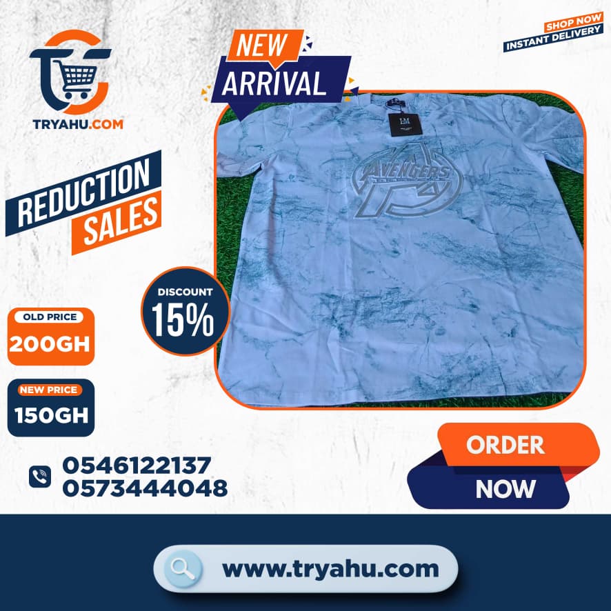 Shop Heavy 100% Cotton T-Shirts for Men in Ghana | Premium Quality by Tryahu